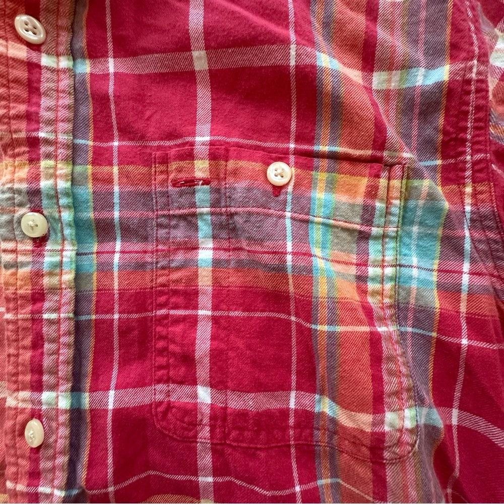 Polo Ralph Lauren red plaid short sleeve button down shirt‎ boys XL 18/20 - Picture 5 of 12
